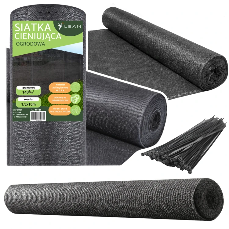 Siatka Cieniująca Na Ogrodzenie Płot Maskująca Zielona 1.5M 10M 140g/m²