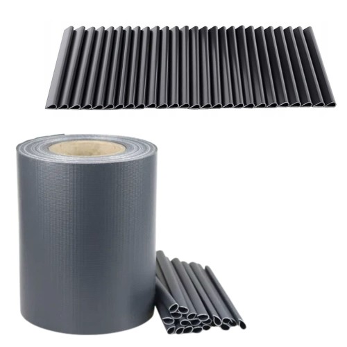 Taśma Ogrodzeniowa Ochrona UV 20 Klipsów Szara 450 g/m² 19x35m