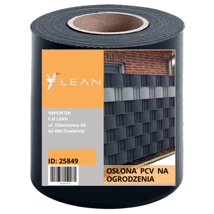 Taśma Ogrodzeniowa Ochrona UV 20 Klipsów Szara 450 g/m² 19x35m