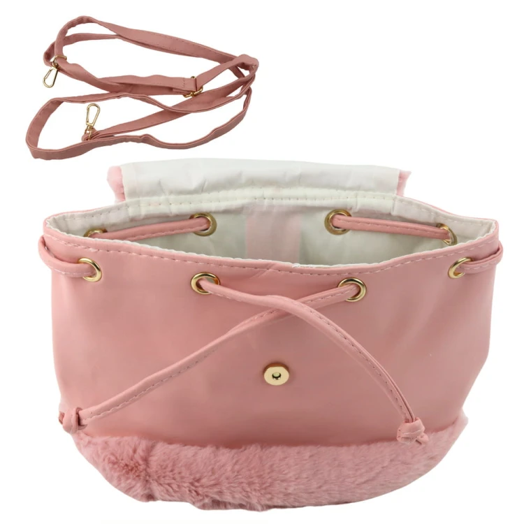 Plecak Dziecięcy Pluszowy Uszy Regulowany Pasek Różowy 22cm 4L