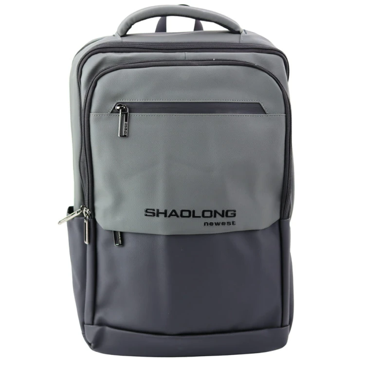 Plecak Miejski Biznesowy USB Kieszeń Na Laptopa Czarno Szary 16L 41cm
