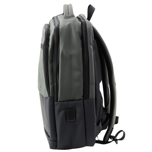 Plecak Miejski Biznesowy USB Kieszeń Na Laptopa Czarno Szary 16L 41cm