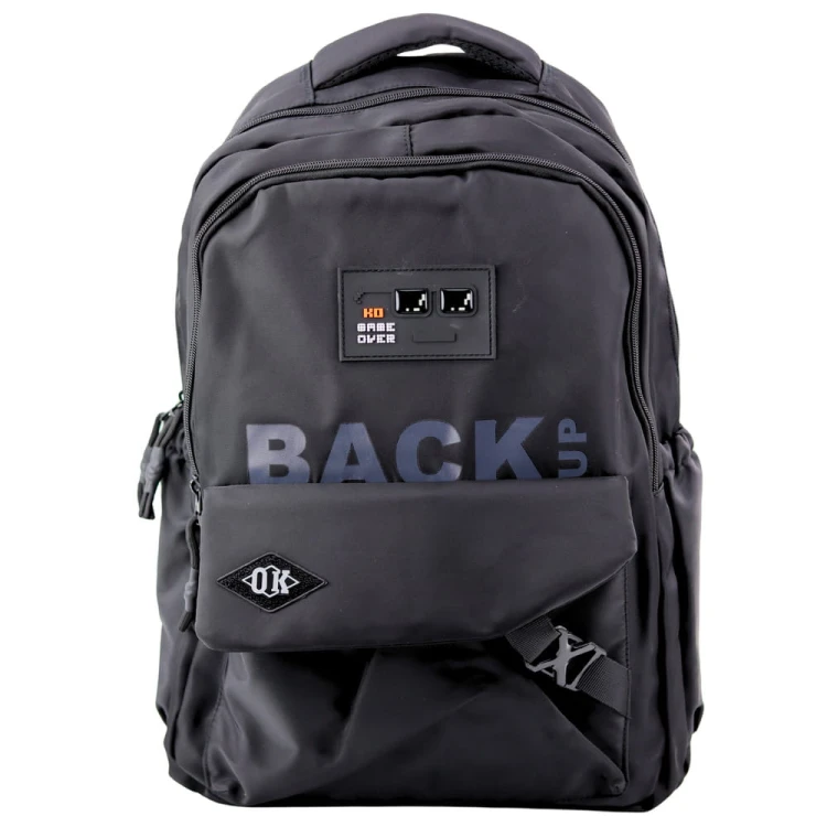Plecak Miejski Szkolny 6 Kieszeni Back Up Czarny 23L 46cm