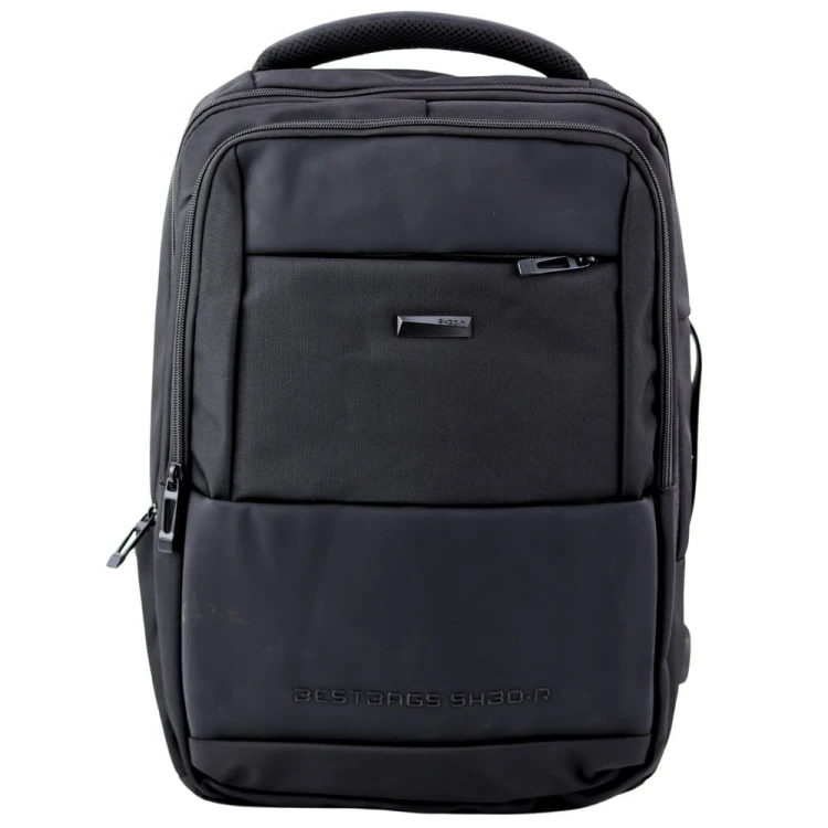 Plecak Miejski Biznesowy USB Pas Piersiowy Czarny 26L 45cm