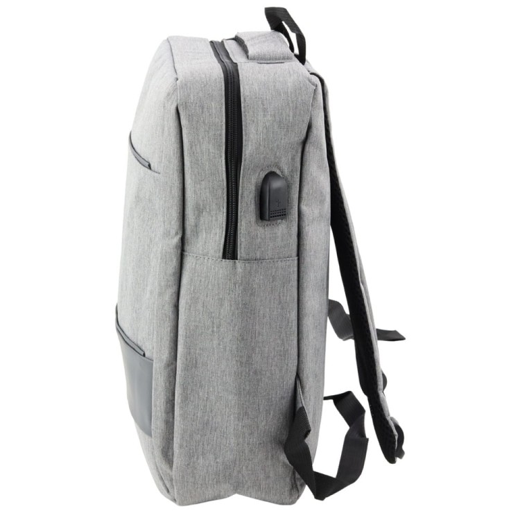 Plecak Miejski Biznesowy USB Przegroda Środkowa Szary 14L 40cm