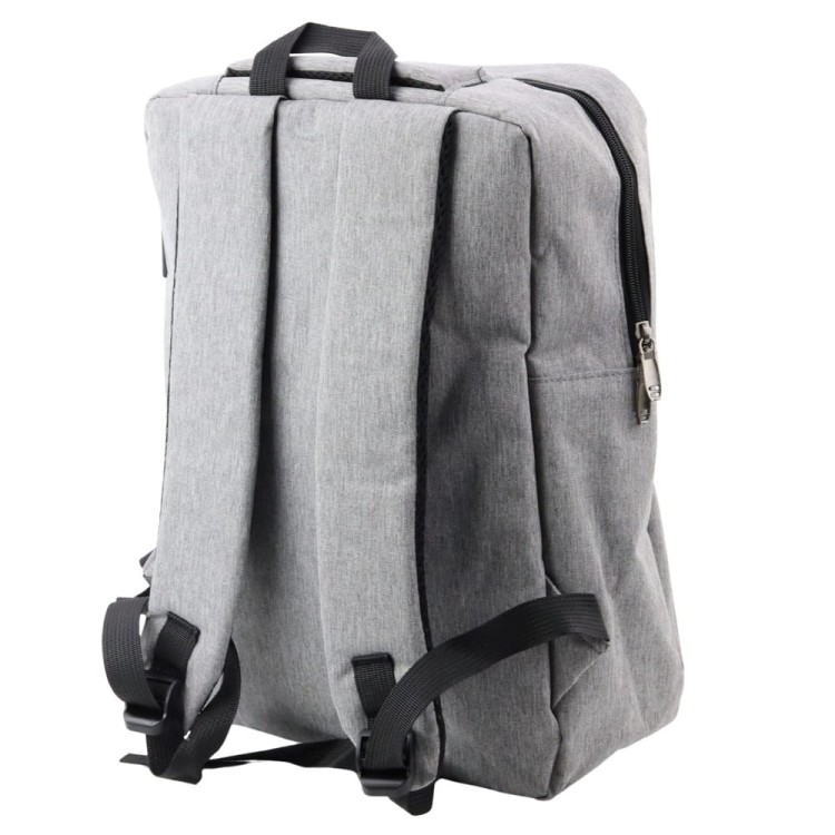 Plecak Miejski Biznesowy USB Przegroda Środkowa Szary 14L 40cm