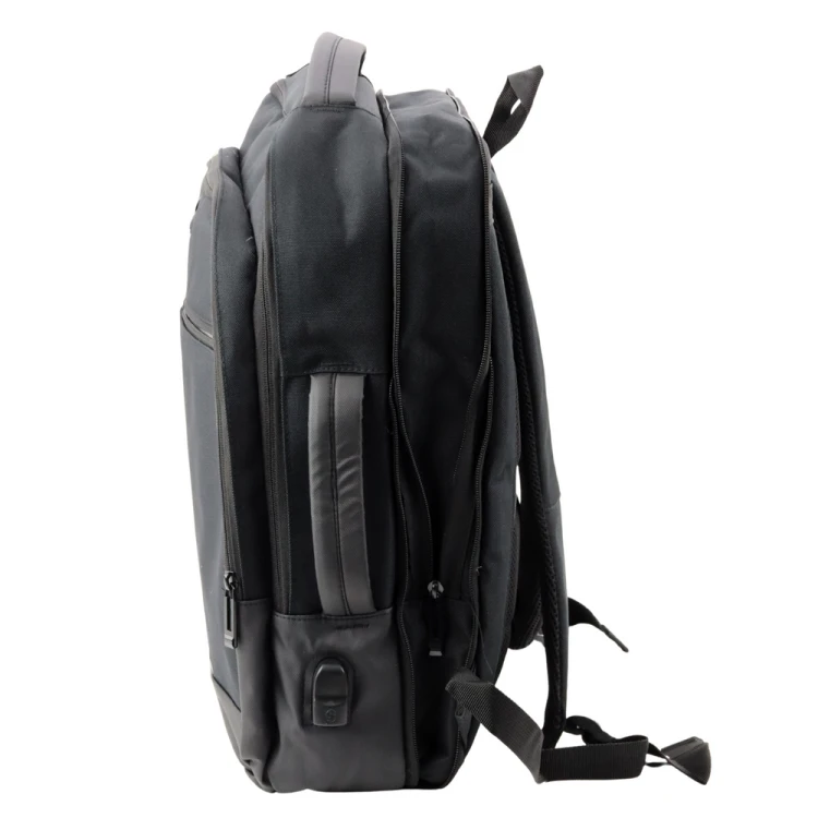 Plecak Biznesowy USB Kieszeń Na Laptopa Czarny 16L 45cm