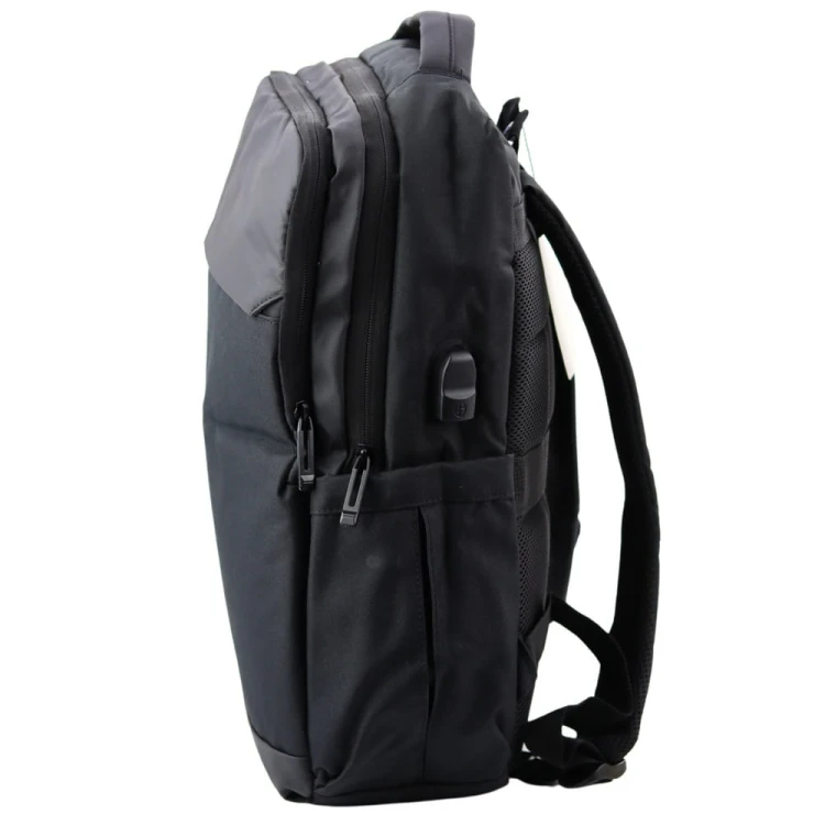Plecak Miejski Biznesowy USB Kieszeń na Laptopa Czarny 16L 45cm