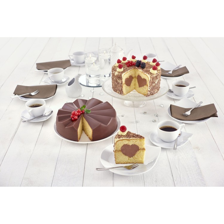 Forma na tort z sercem, 2 el., silikon, śred. 21 cm