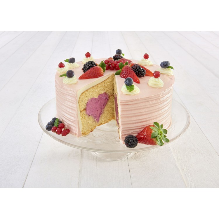 Forma na tort z sercem, 2 el., silikon, śred. 21 cm