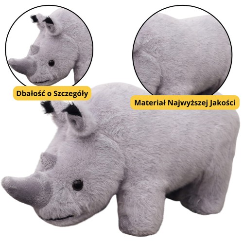Maskotka Pluszowa Nosorożec Pluszak Przytulanka Szary 30cm