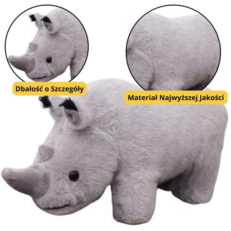 Maskotka Pluszowa Nosorożec Pluszak Przytulanka Szary 30cm