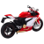 Motocykl Sportowy Metalowy Czerwono Biały Światła Dźwięki 1:12