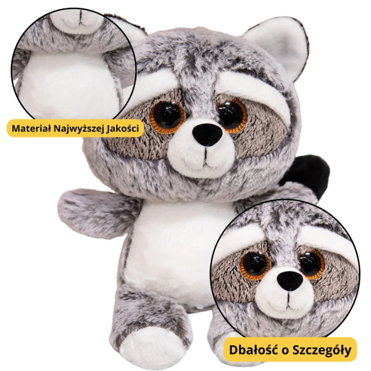 Pluszowa Maskotka Przytulanka Szop Duże Oczy 22cm