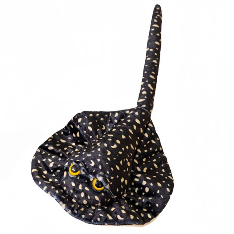 Maskotka Pluszowa Płaszczka Przytulanka Czarna W Kropki 50cm